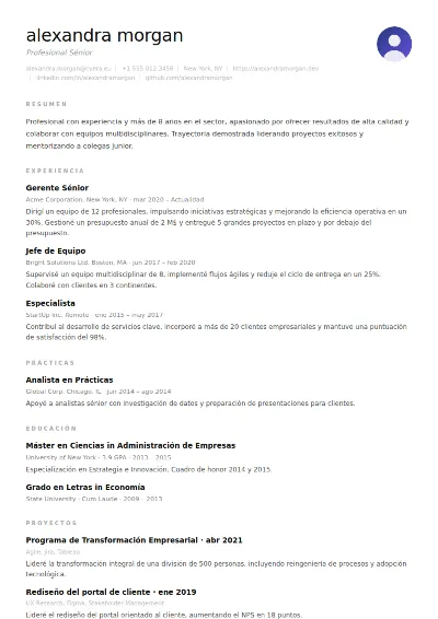 Plantilla de CV Clean