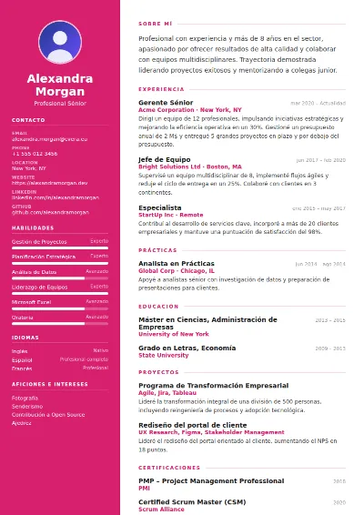 Plantilla de CV Colorfield