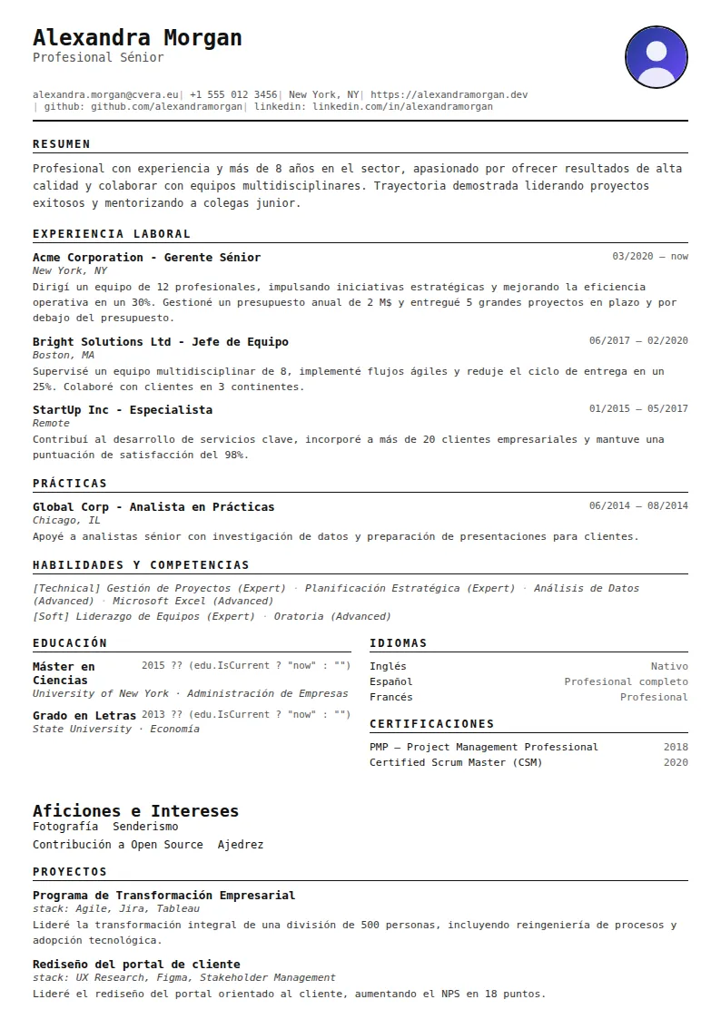 Plantilla de CV Compact