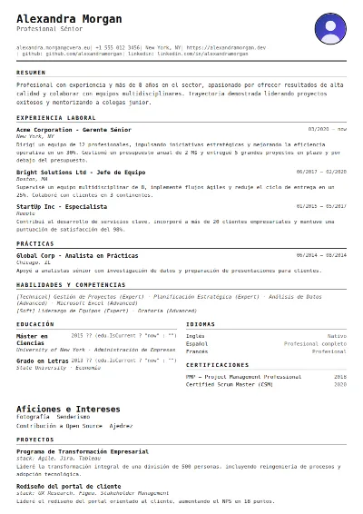 Plantilla de CV Compact