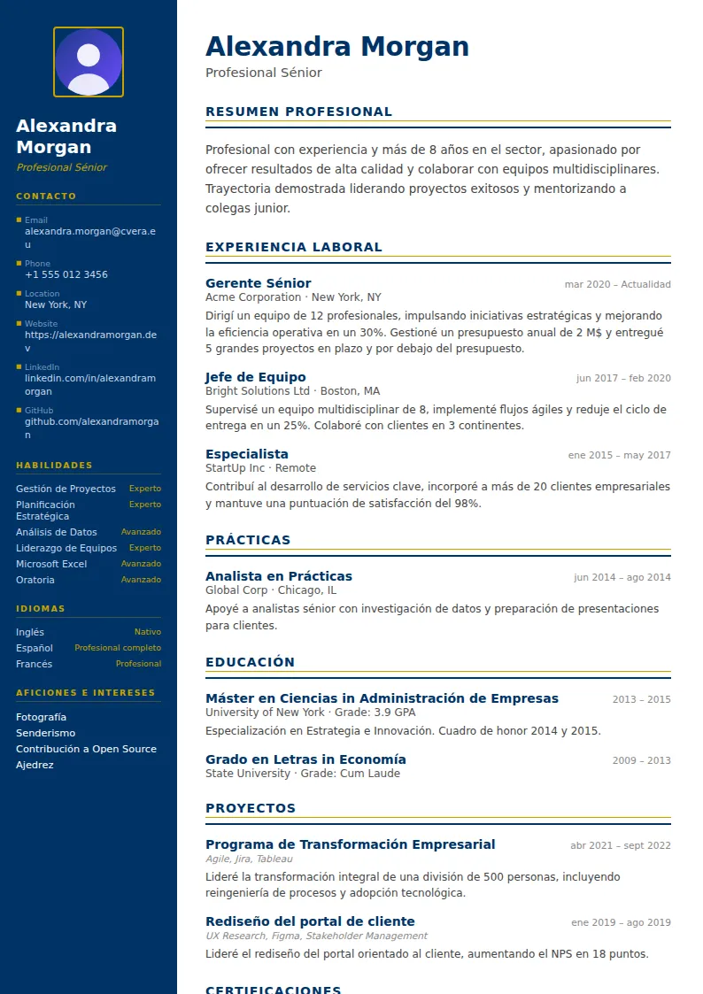 Plantilla de CV Corporate