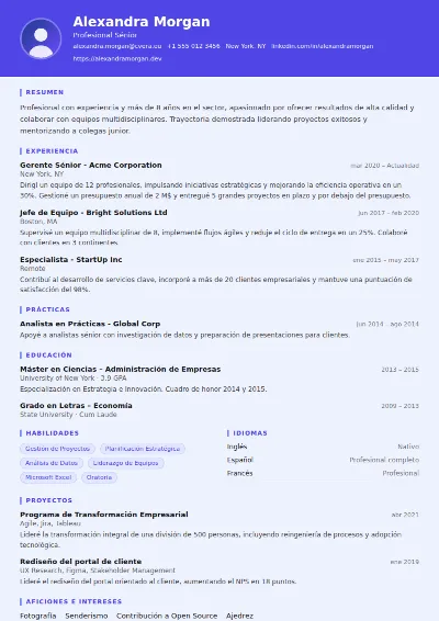 Plantilla de CV Data Scientist