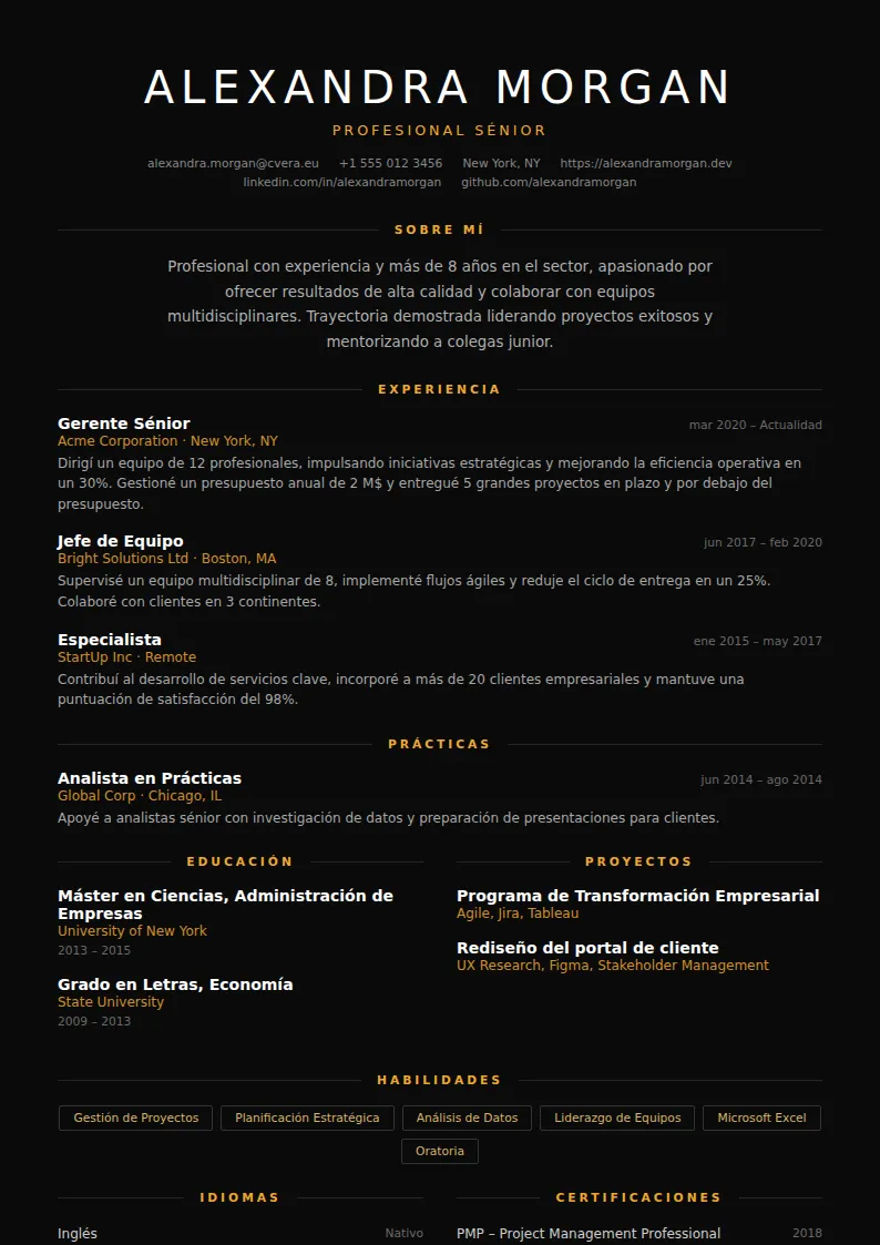 Plantilla de CV Eclipse