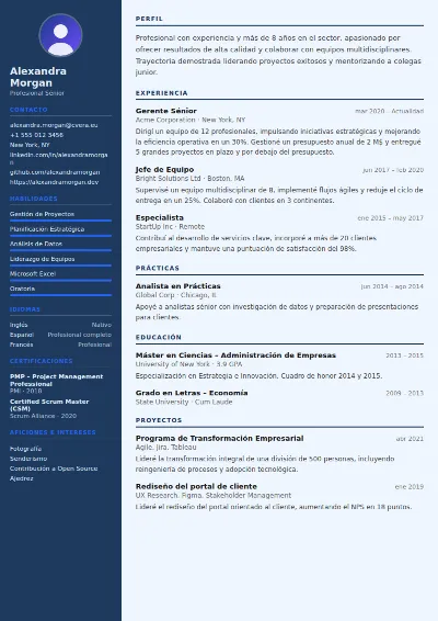 Plantilla de CV Economist