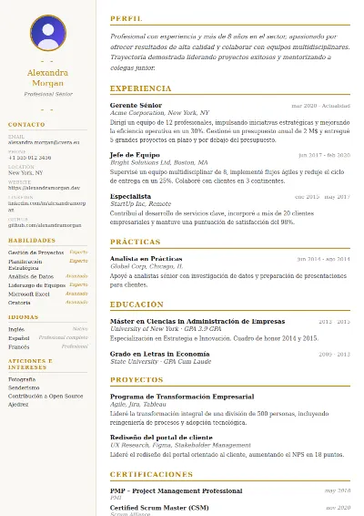 Plantilla de CV Elegant