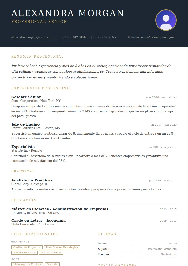 Plantilla de CV Executive