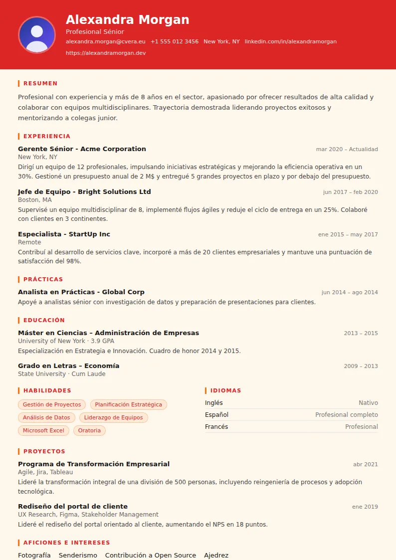 Plantilla de CV Firefighter