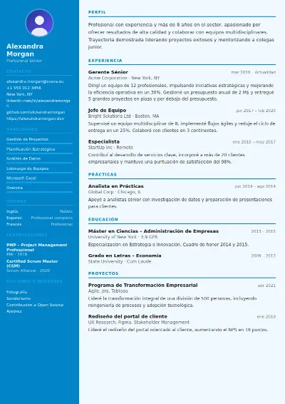 Plantilla de CV Flight Attendant