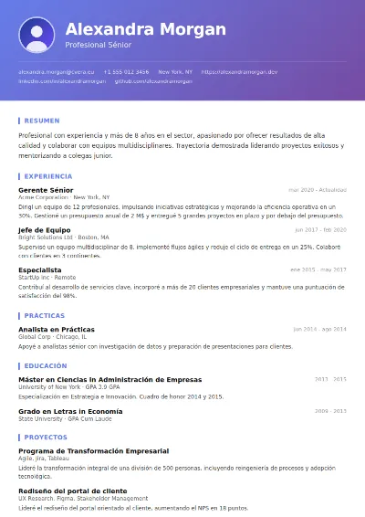 Plantilla de CV Gradient