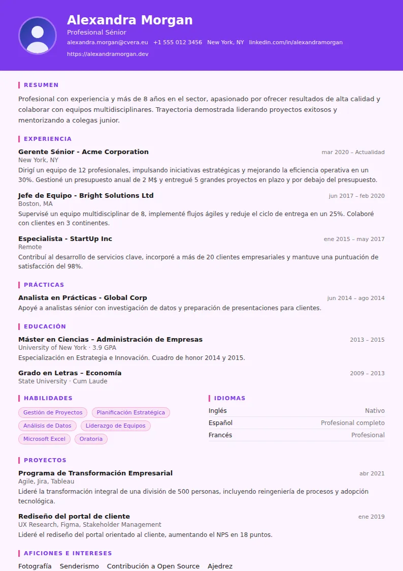 Plantilla de CV Graphic Designer