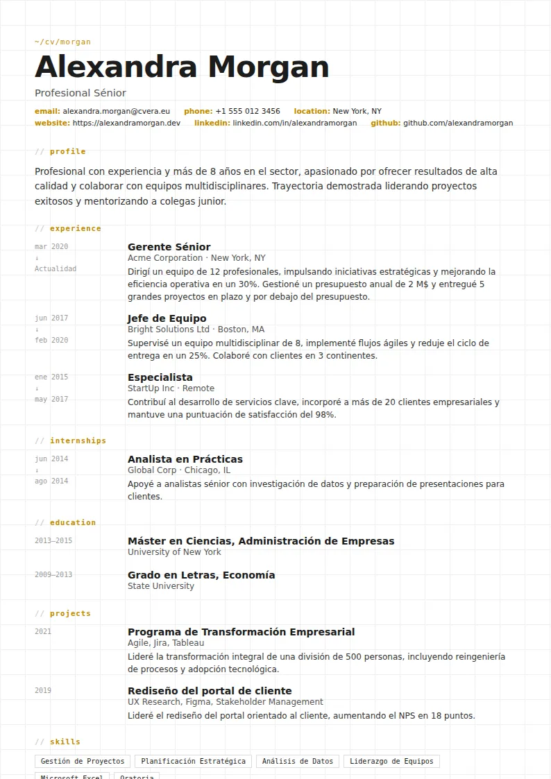 Plantilla de CV Gridline