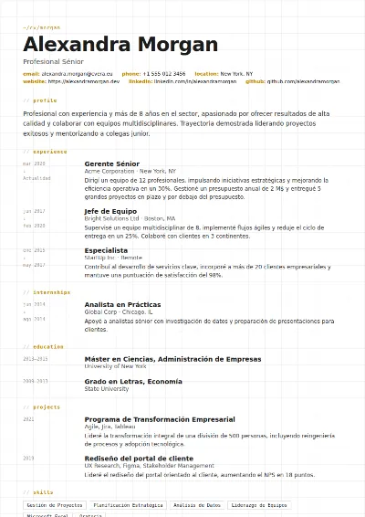Plantilla de CV Gridline