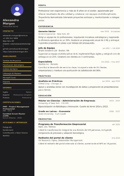 Plantilla de CV Hotel Manager