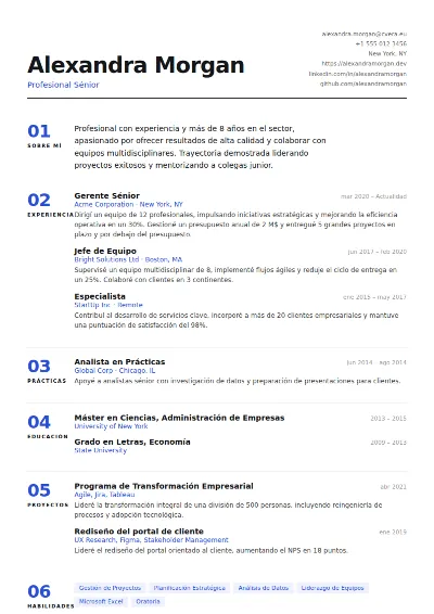 Plantilla de CV Index