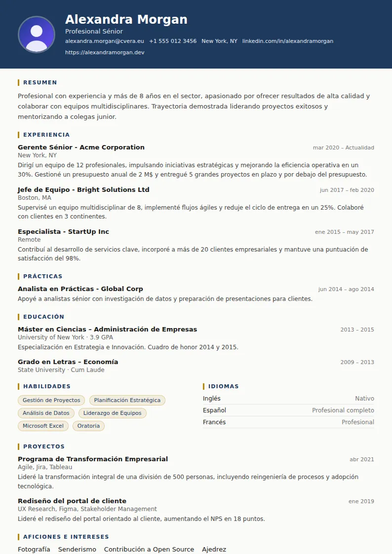 Plantilla de CV Legal