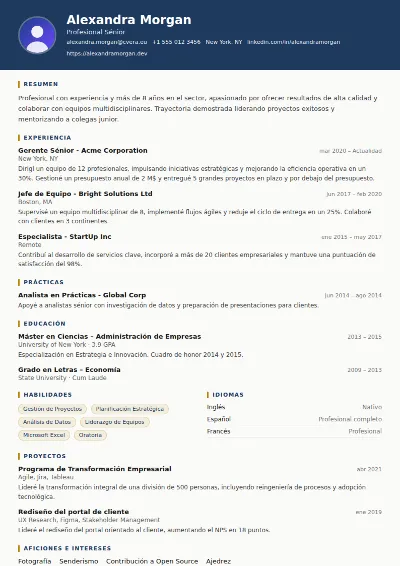 Plantilla de CV Legal