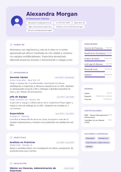 Plantilla de CV Lilac
