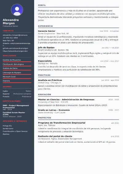 Plantilla de CV Mechanical Engineer