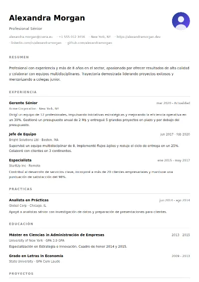 Plantilla de CV Minimalist