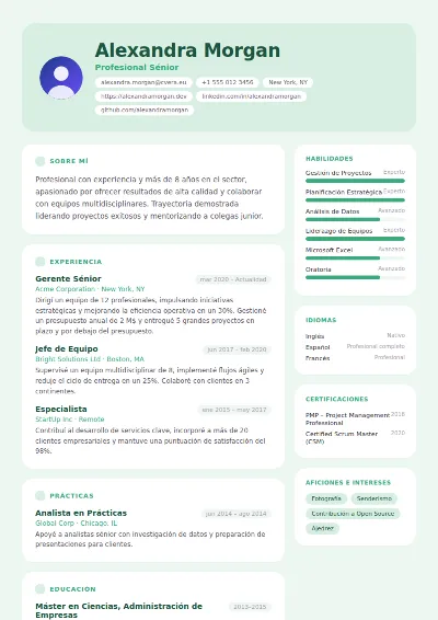 Plantilla de CV Mint
