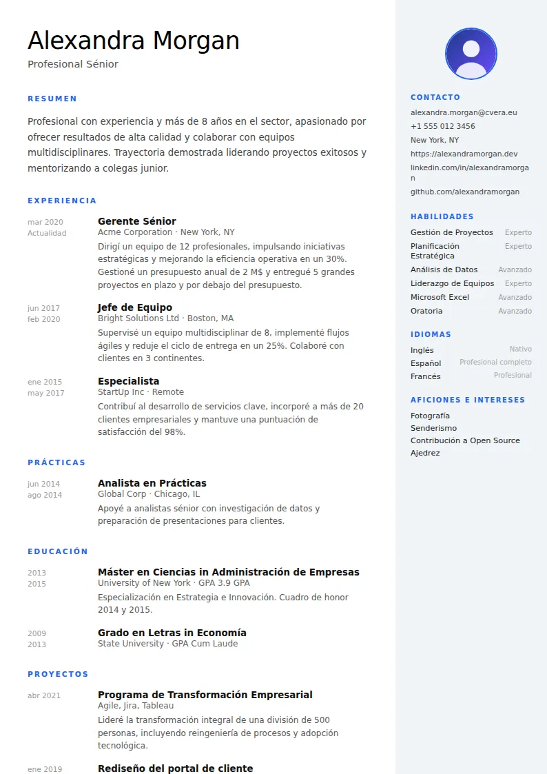 Plantilla de CV Nordic