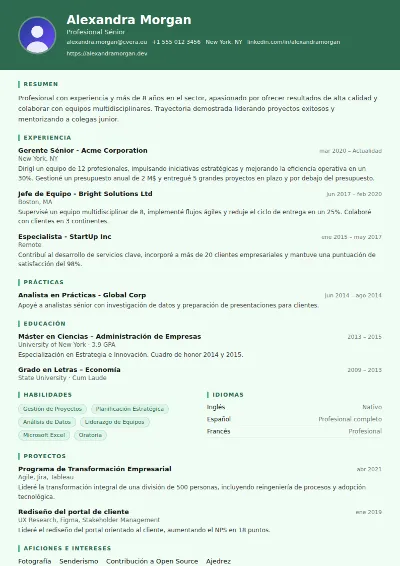 Plantilla de CV Nurse