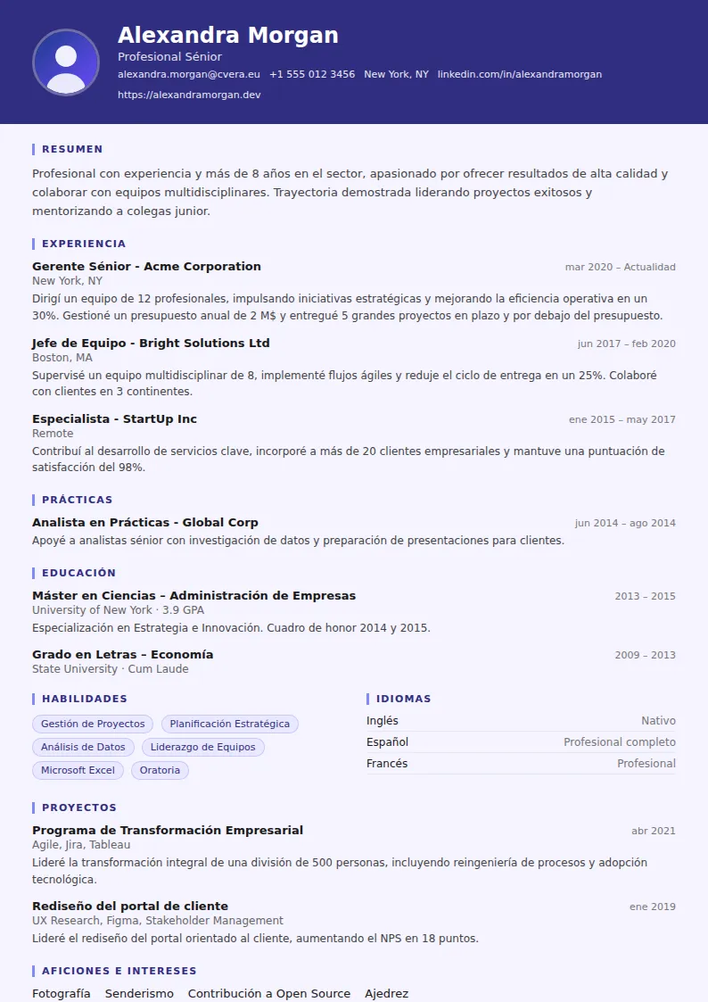 Plantilla de CV Paralegal