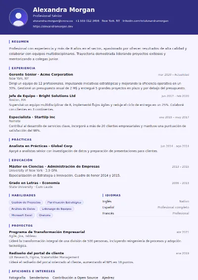 Plantilla de CV Paralegal