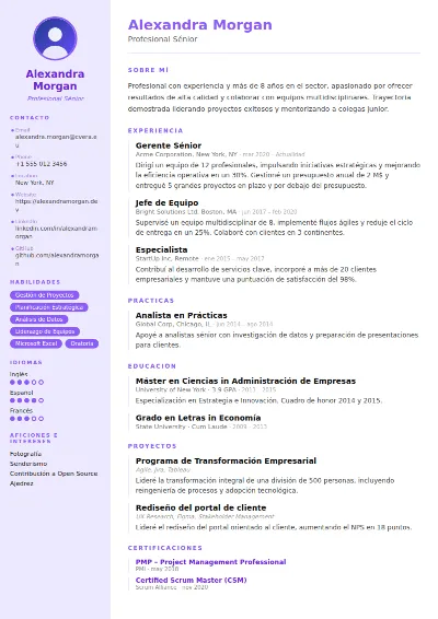 Plantilla de CV Pastel