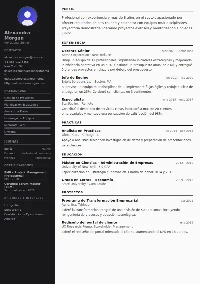 Plantilla de CV Photographer