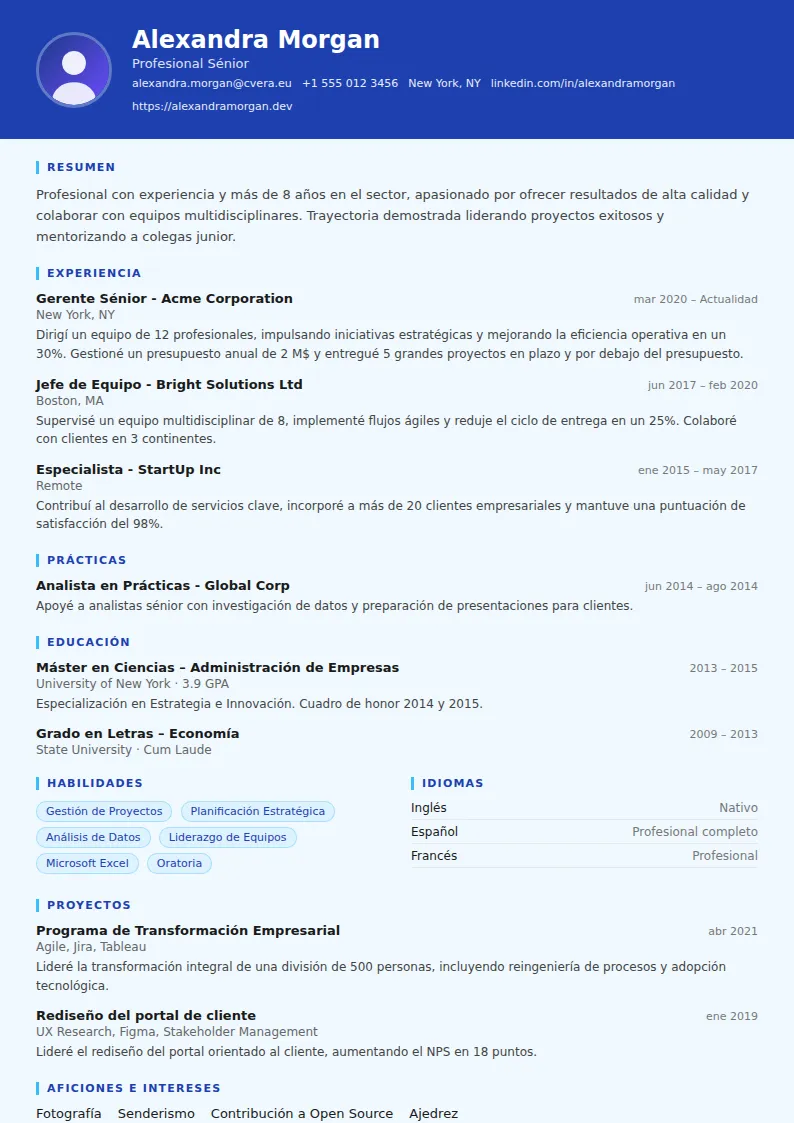 Plantilla de CV Plumber