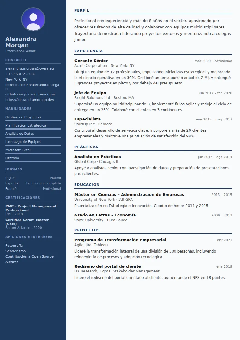 Plantilla de CV Police