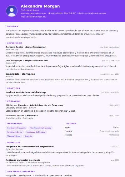 Plantilla de CV Psychologist