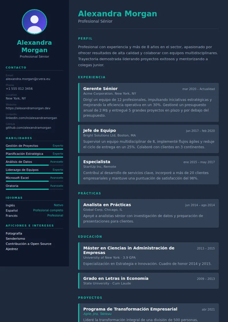 Plantilla de CV Slate