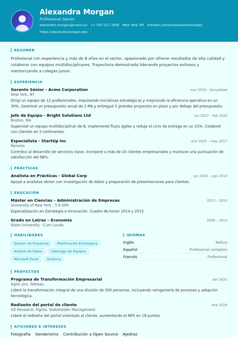 Plantilla de CV Social Worker