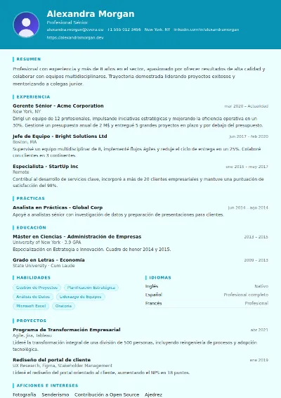 Plantilla de CV Social Worker