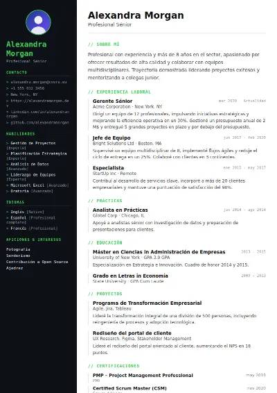 Plantilla de CV Tech