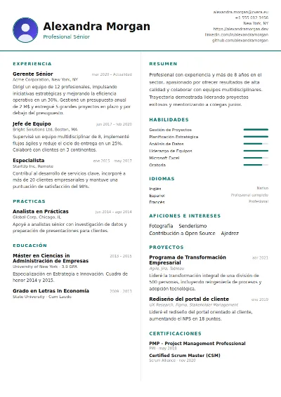 Plantilla de CV Two Column