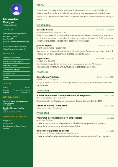 Plantilla de CV Veterinarian