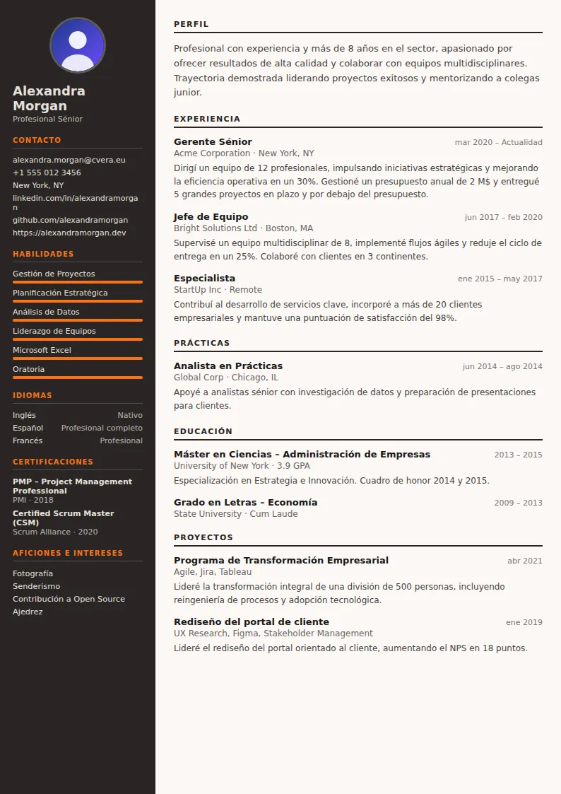 Plantilla de CV Welder