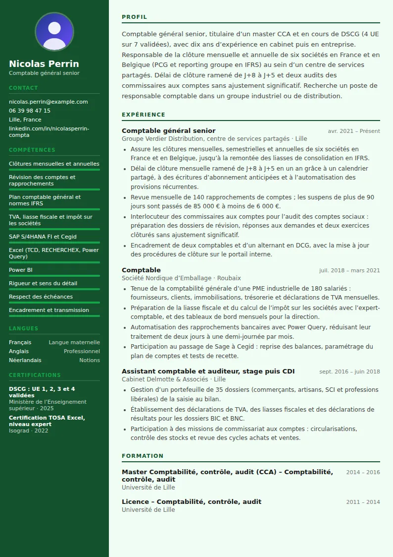 Exemple de CV comptable