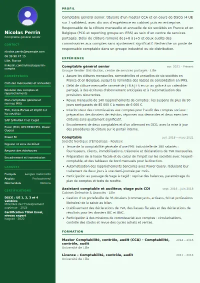Exemple de CV comptable