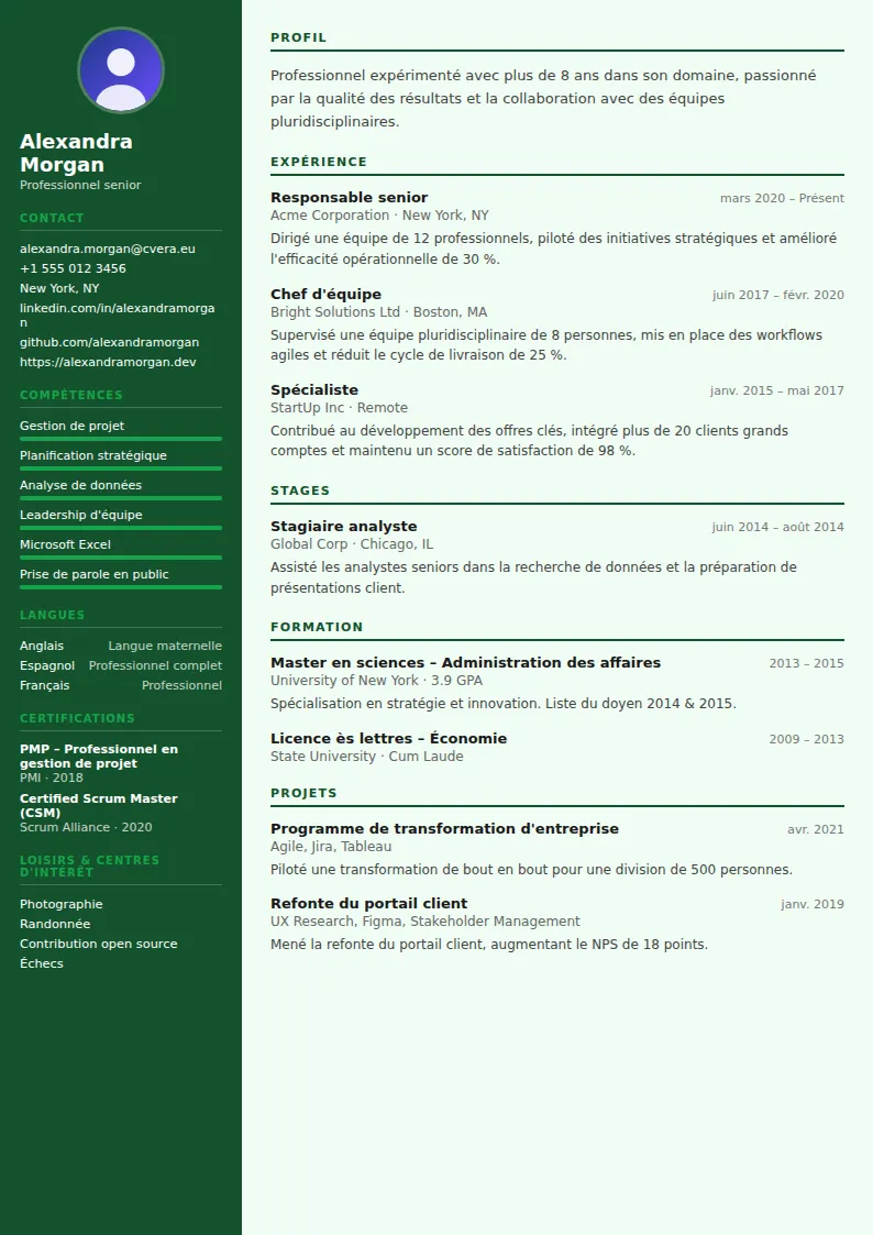 Modèle de CV Accountant