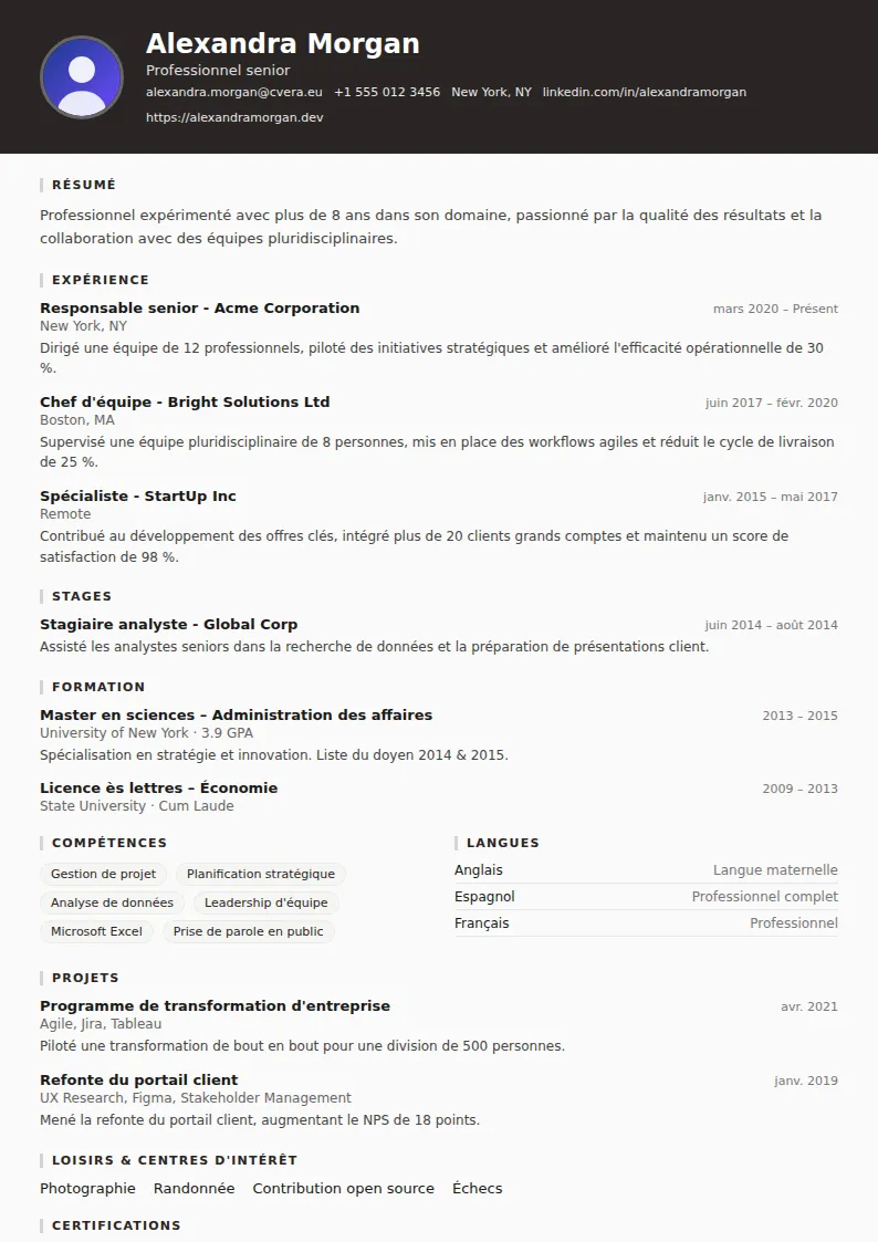 Modèle de CV Architect