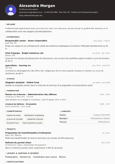 Modèle de CV Architect