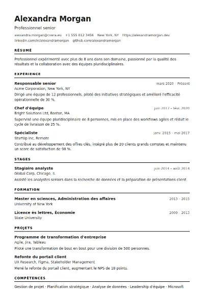 Modèle de CV ATS Modern