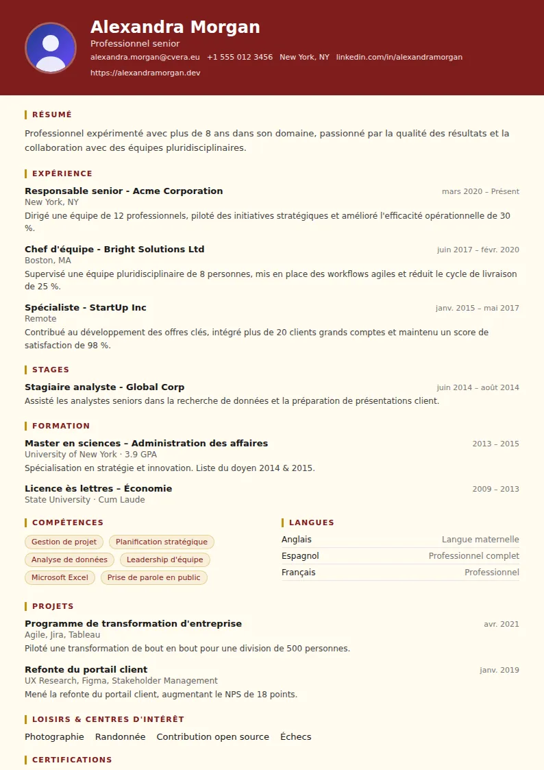 Modèle de CV Attorney
