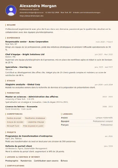 Modèle de CV Barista