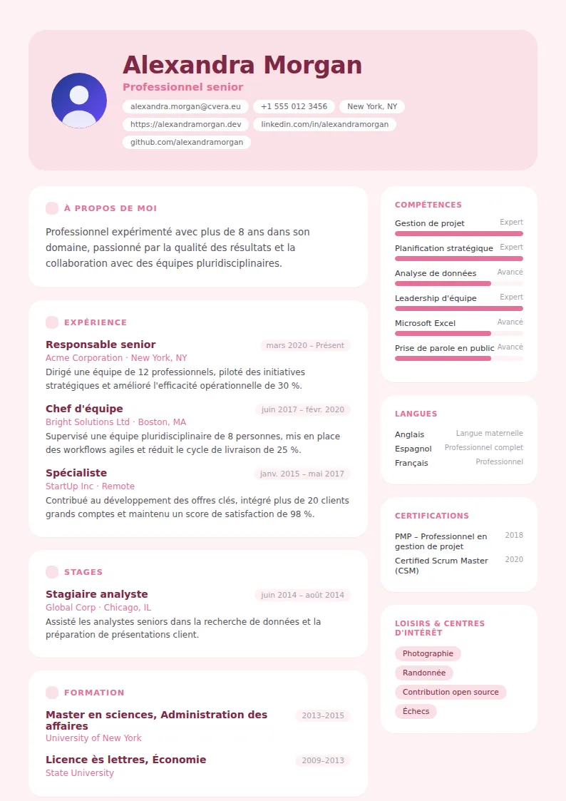 Modèle de CV Bloom