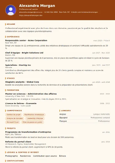 Modèle de CV Carpenter